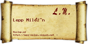 Lepp Milán névjegykártya