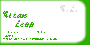 milan lepp business card