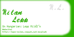 milan lepp business card